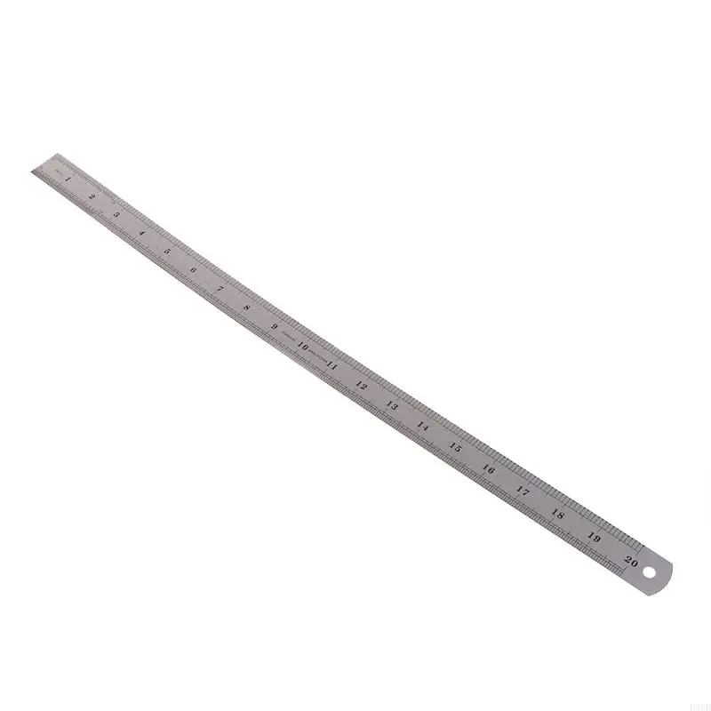 

P9FB Compact Stainless Steel Double Side Scale Straight Ruler Measure Tool 50cm/20in