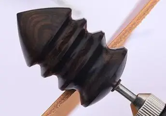 Hastes polidas de couro de madeira de ébano preto, ferramenta de corte de borda de artesanato de couro, cabeça de ponta elétrica polida, conjuntos rotativos diy