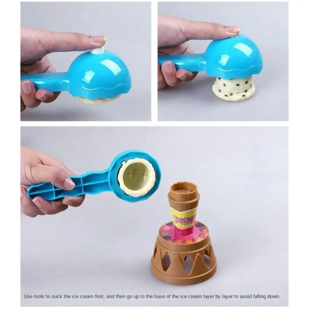 Dessert jeux de crème glacée équilibrage Simulation éducative crème glacée cuisine couleur sensorielle coloré crème glacée empilable équilibrage