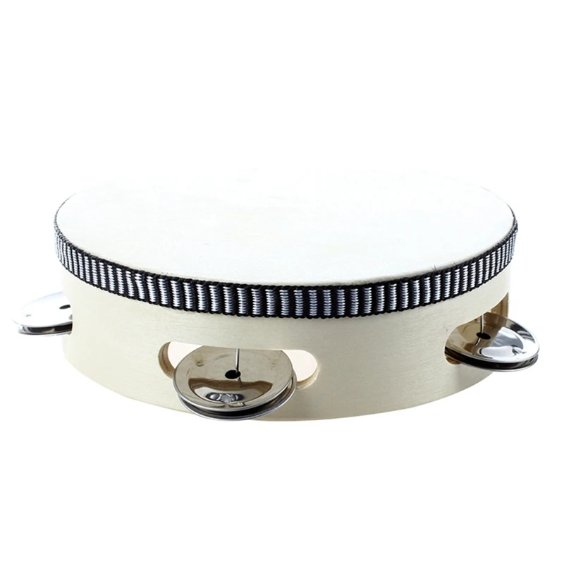 

A61P 6 Pcs 6 Inch Musical Tambourine Tamborine Drum Round Percussion Gift For KTV Party