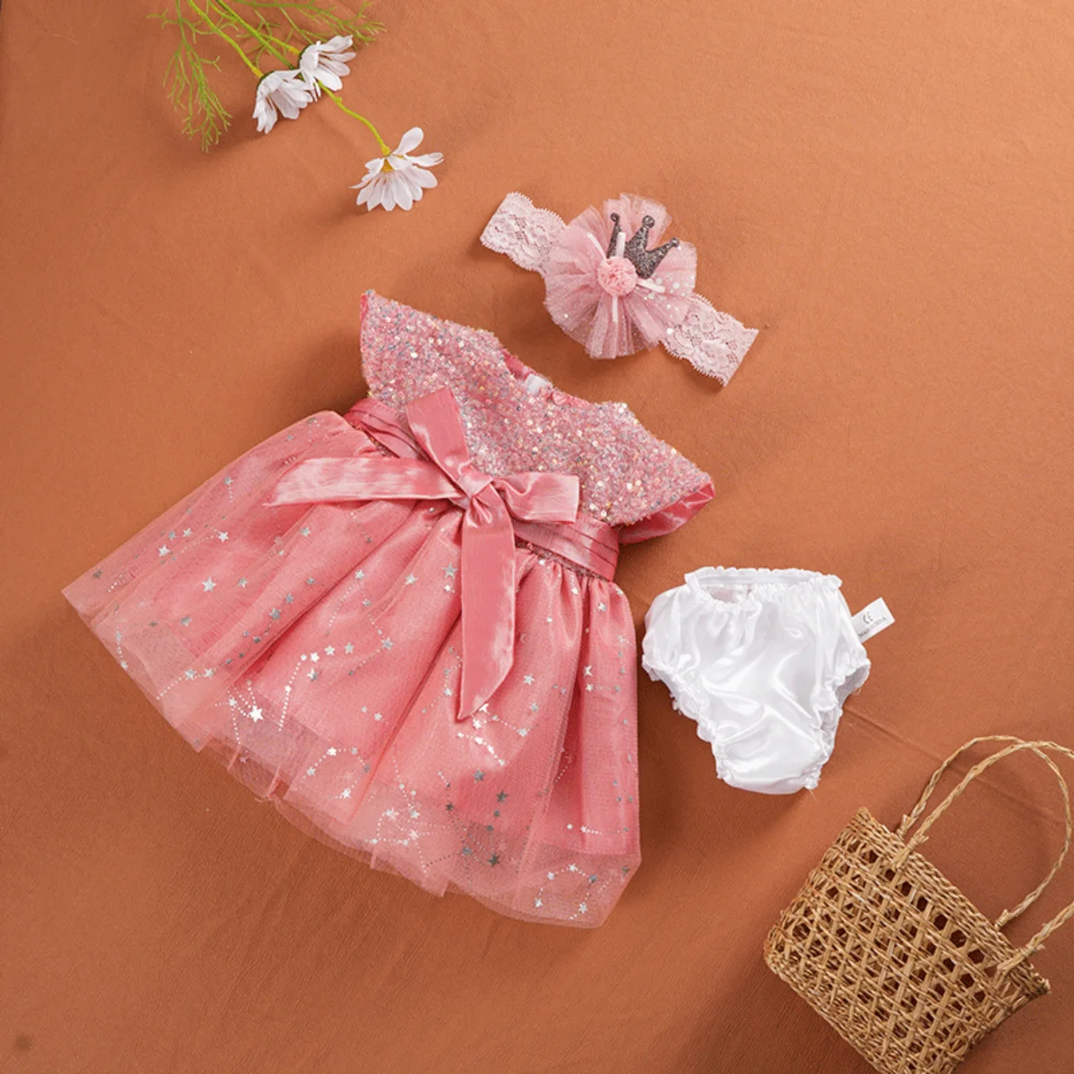 55cm boneca princesa roupas acessórios delicado moda reborn boneca vestido de renda para 22 polegada roupas boneca do bebê crianças presente brinquedos kit