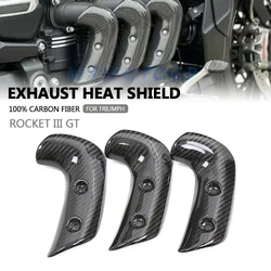 For Triumph Rocket III Rocket 3 GT 2020 2021 2022 2023 100% Carbon Fiber Exhaust Heat Shield Cover Parts Motorcycle Accessories