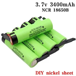 100% New  NCR 18650B Li-ion 18650 3.7v 3400mah 18650 Lithium Rechargeable Battery Welding Nickel Sheet batteries