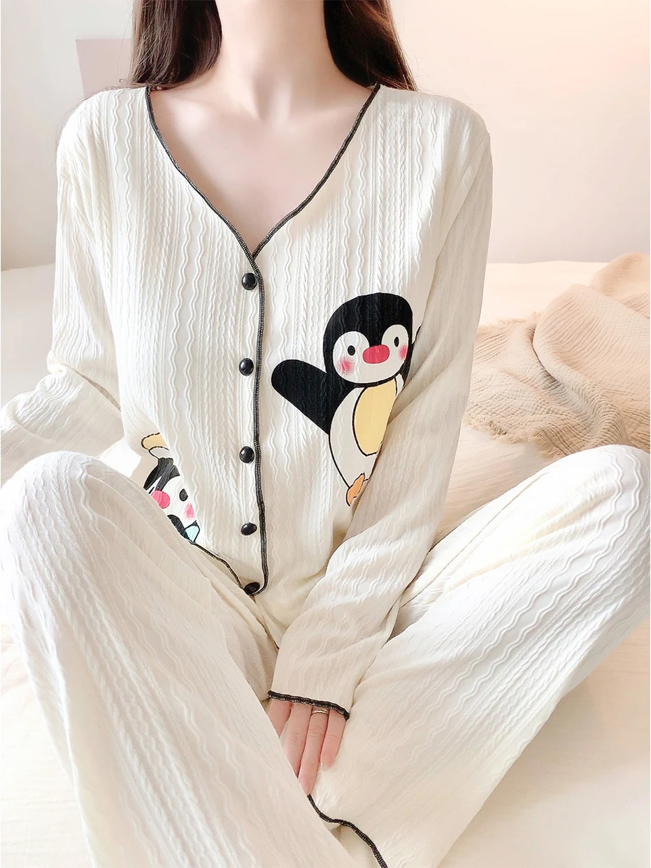 Sweet Youthful Sleeveless Nightgown Women's Spring Autumn New Style with Chest Pad Long Sleeve Set Home Clothes Can Wear Outd...