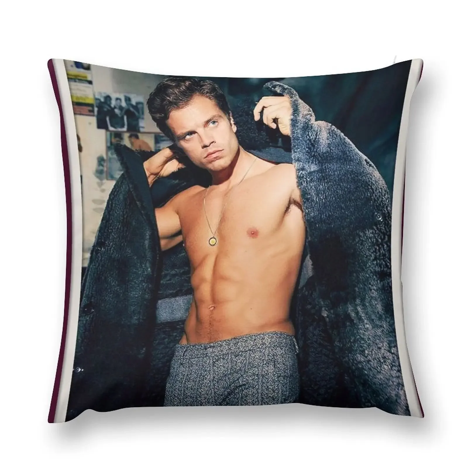 Sebastian Stan - shirtless Throw Pillow Sofa Cover Sofa Cushion Cover Cushions For Sofa Covers For Living Room pillow