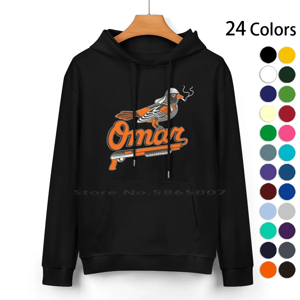 Omar The Wire Baltimore Oriole Pure Cotton Hoodie Sweater 24 Colors Omar The Wire Baltimore Oriole 100% Cotton Hooded