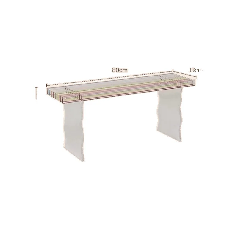 

Rainbow long chair acrylic home shoe stool door can sit creative transparent chair