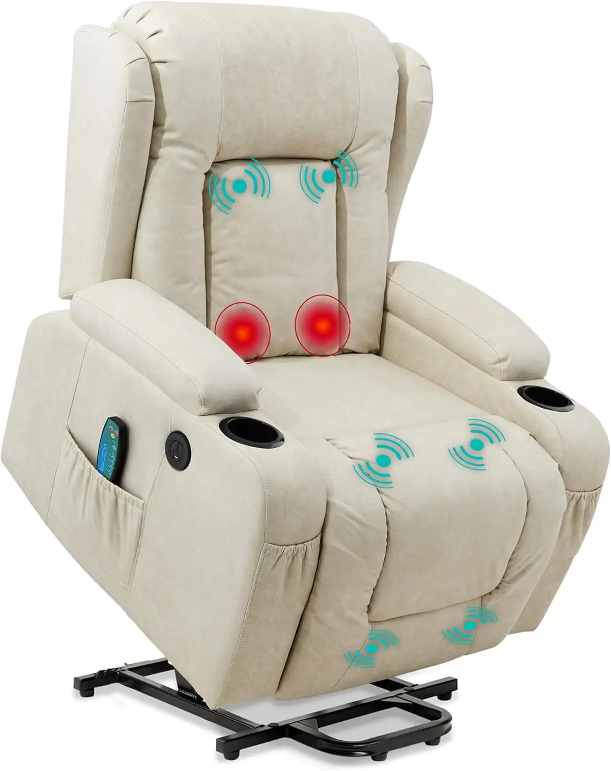 PU Leather Electric Power Lift Chair, Recliner Massage Chair, Adjustable Furniture for Back