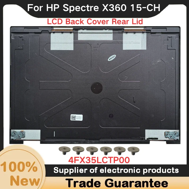 Novo para hp espectro x360 15-ch lcd capa traseira tampa traseira preto 4fx35lctp00 um escudo