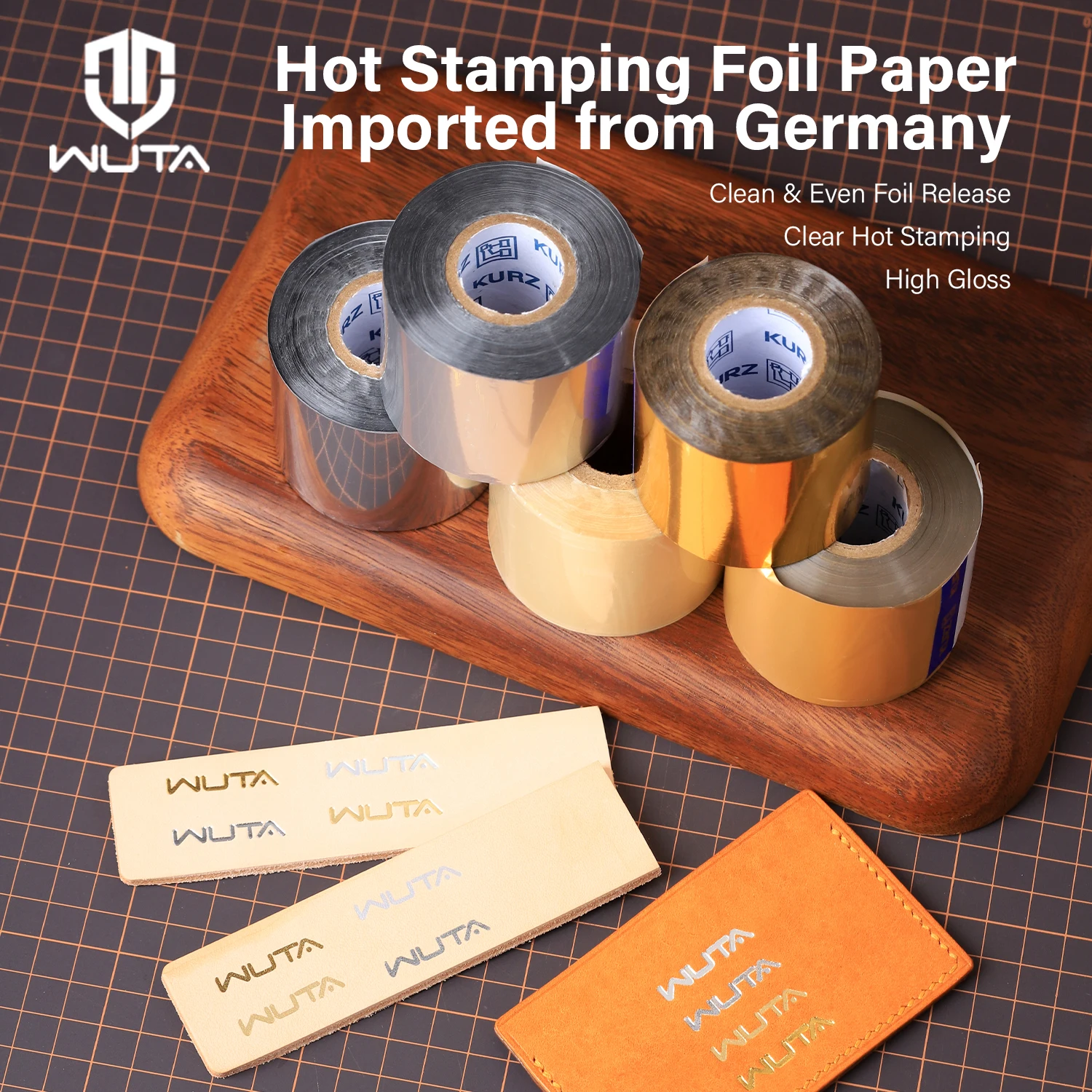 

WUTA Бумага для горячего тиснения German Kurz для кожи, фольга для горячего тиснения, анодированный алюминий, специальные бумаги для упаковки