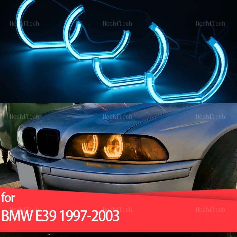 RGB multi colors Light Rings APP control DRL LED Angel Eyes Kit for BMW 5 SERIES E39 525i 528i 530i 540i 1997-2003