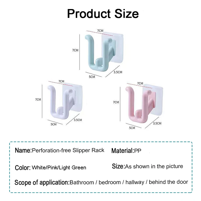 Slipper Rack Self-adhesive Bathroom Simple Slipper Hook Toilet Drainage Rack Wall Mounted Bedroom Storage Hook Shoe Drying Rack