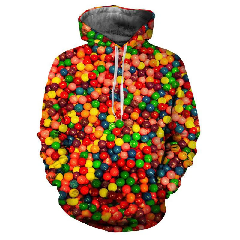 Candy Lollipop 3D Printed Hoodie For Men Fashion Women Long Sleeves Pullovers Oversized Spring Autumn Sweatshirt Kids Hoodies