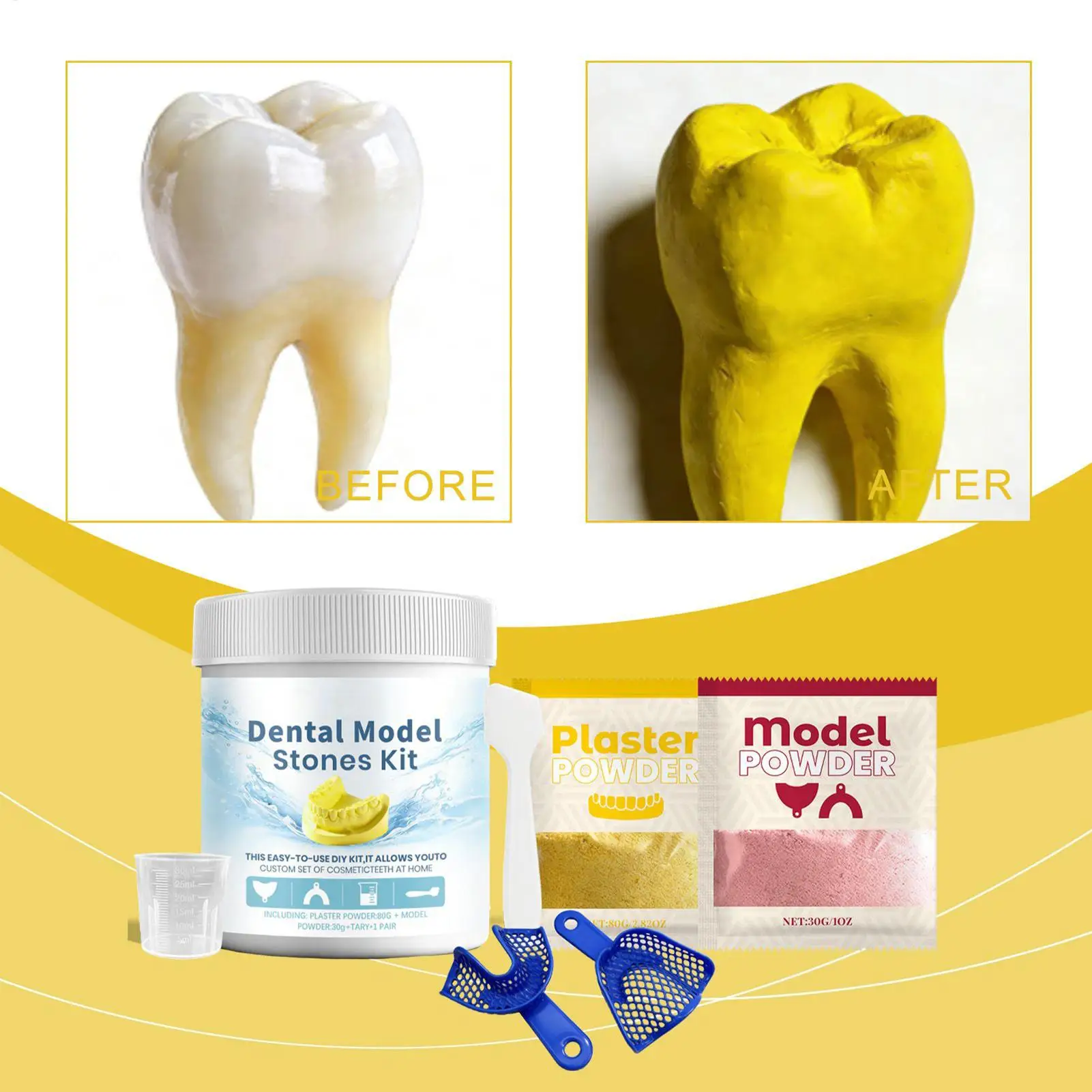 Zahnmodellierungs-Set Gips-Zahnformpulver Modellierwerkzeug für Zahnverzierung für Männer Frauen Studenten Kinder Klassenzimmer-Demonstration – Detail 7
