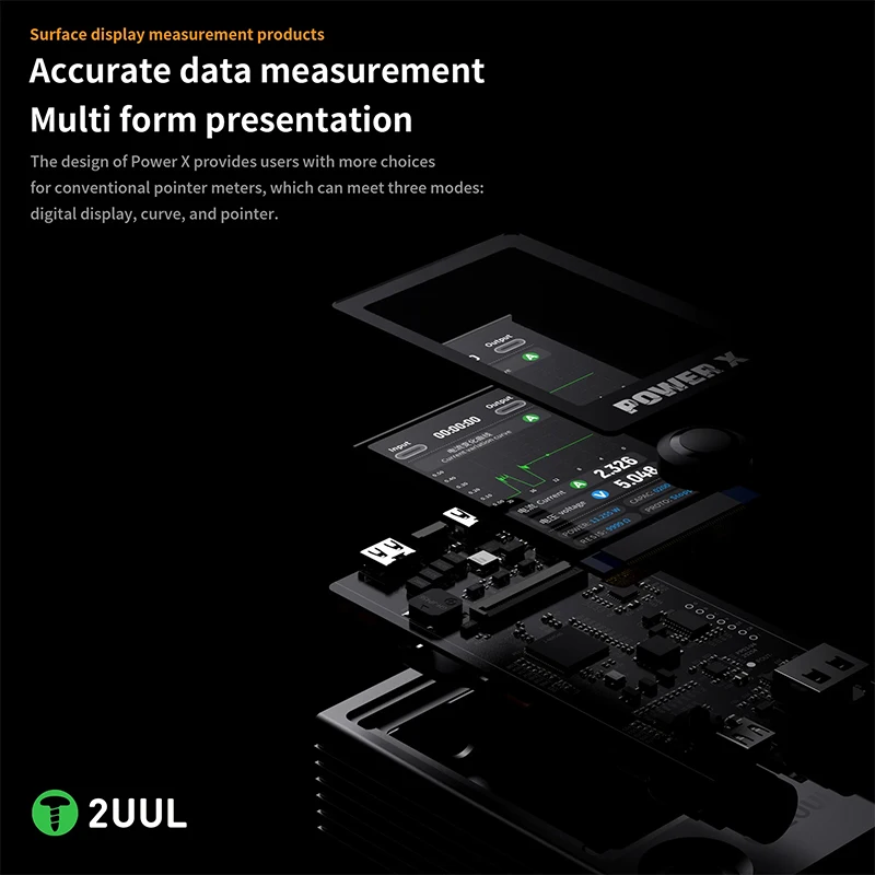 2UUL PW11 Power X Multifunctional High Refresh Full Color Screen Power PCB Detector Phone Maintenance Screen Power Detector