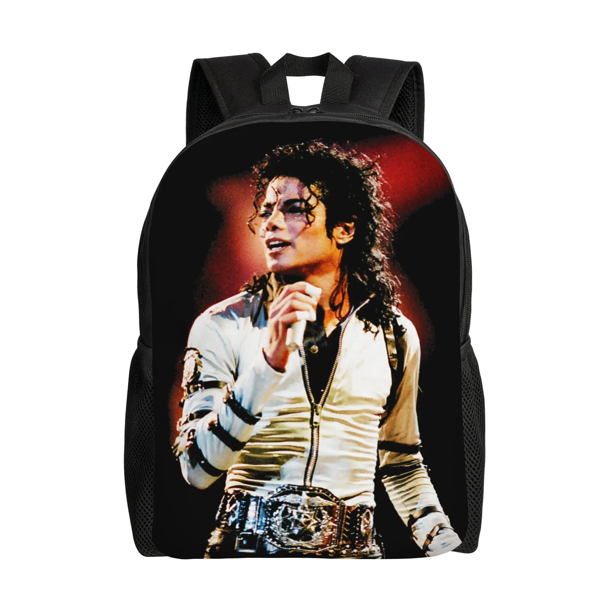 MJ Pop King Backpack for Men Women Cool Student Hiking Travel Daypack M-Michaels College Shoulder Bag Gift