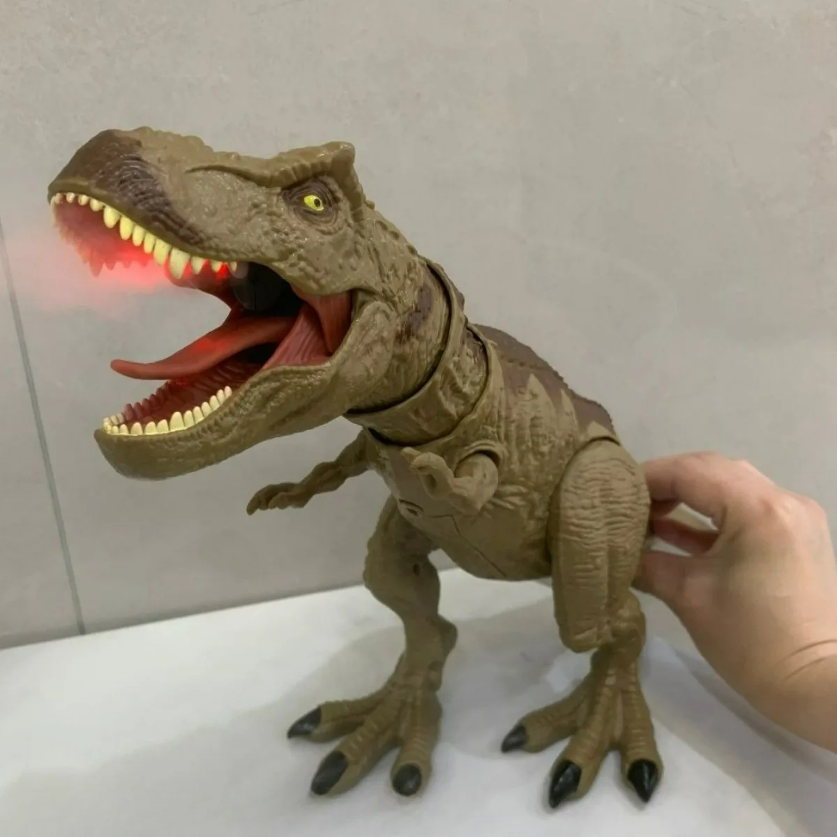 Tyrannosaurus Rex Action Figure Dinosaur Toy Realistic T-Rex with Vibration Roaring, Lights, Spray, Movable Jaws & Limbs Gift