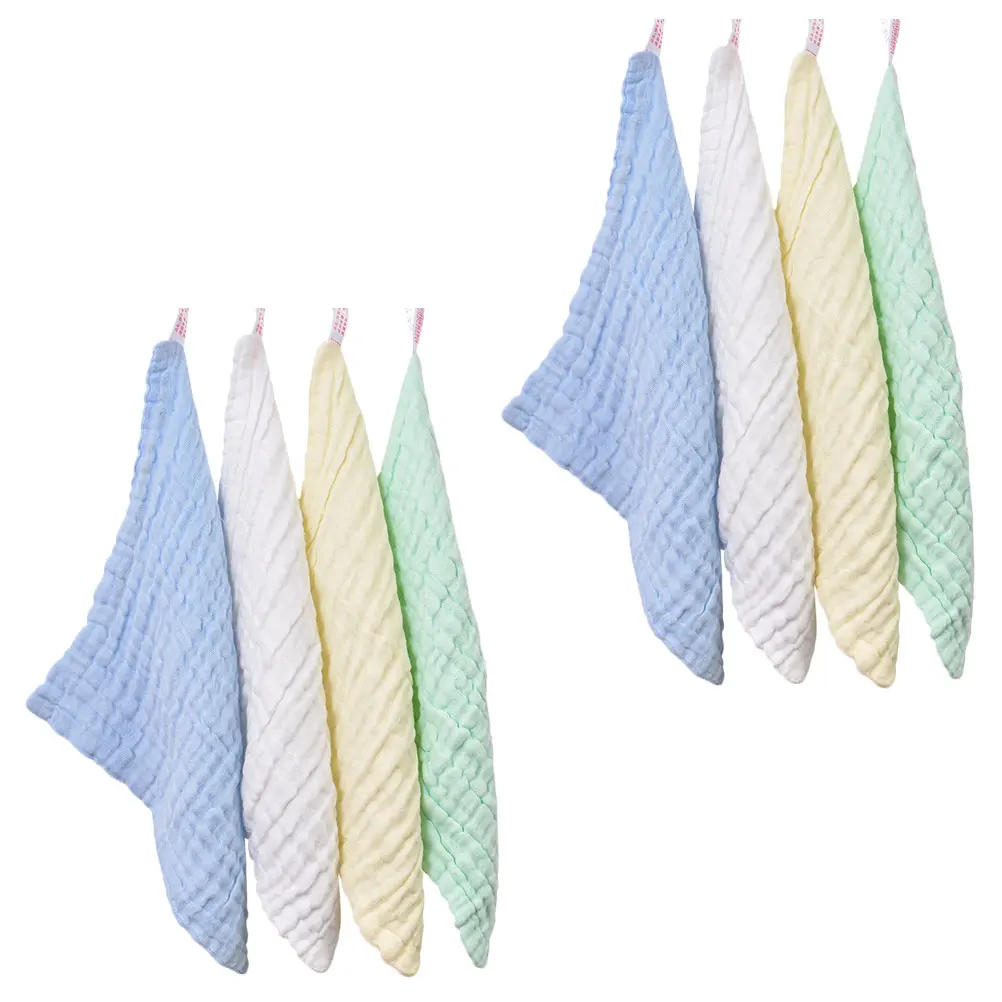 

8 Pcs Towel Newborn Cotton H kerchief Child Towels Absorbent Soft Washcloth Gauze Bath Muslin Washcloths Muslin Toddler
