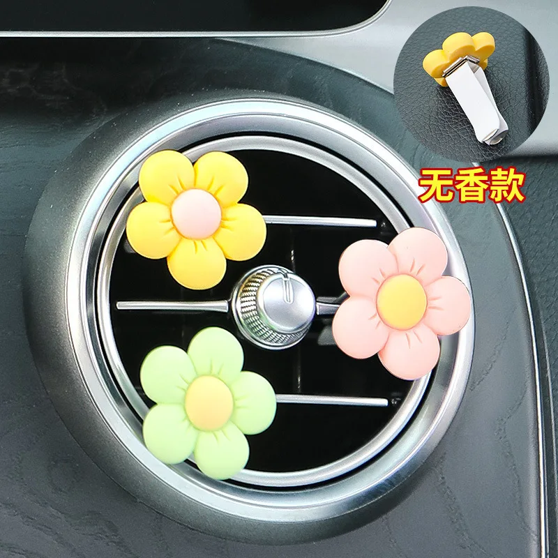 6Pcs/Set Flower Car Outlet Vent Clip Car Air Car Conditioner Car Interior Decoration for Girl Women Cute Cartoon Small Gift - Image 4