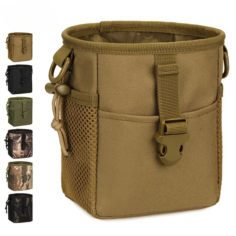 Тактический Molle Drawstring Magazine Dump Pouch Регулируемый универсальный ремень Fanny Hip Holster Bag Outdoor Ammo Storage Packv мужская сумка