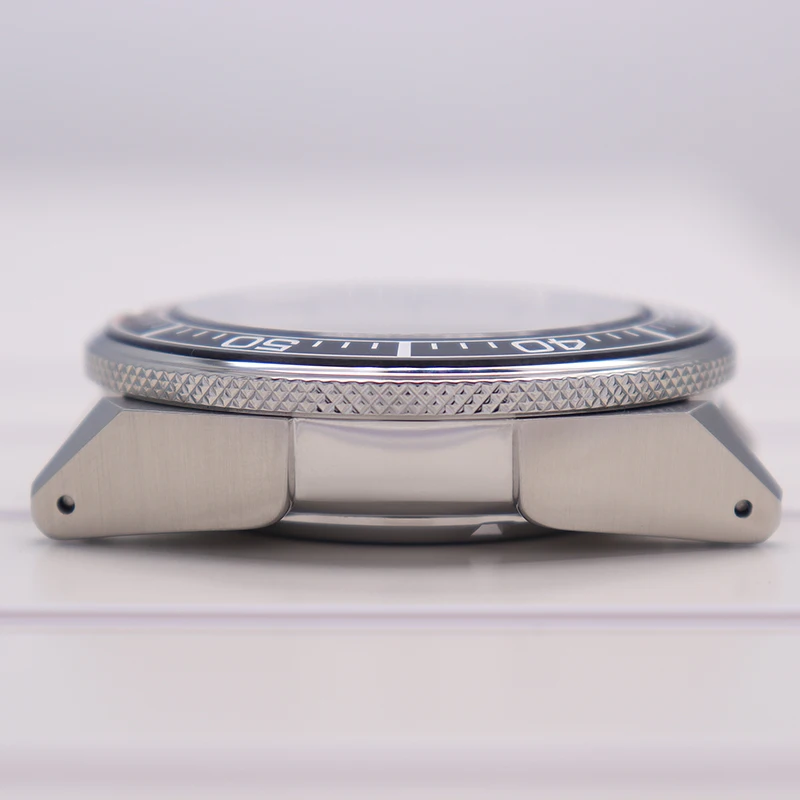 Silbernes Taucheruhrengehäuse 43mm Uhrengehäuse Saphirglas für modifiziertes Samurai NH35 NH36 NH38 NH34 4R36 Automatikwerk Keramiklünette – Detail 5