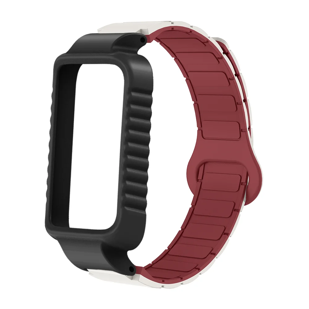 Custodia protettiva per cinturino orologio magnetico da 12 mm per Honor 9 Armor Style Fibbia stabile Cinturino in silicone leggero a sgancio rapido unisex