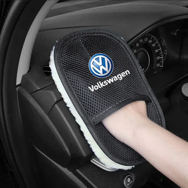 Car Styling Wool Soft Car Washing Gloves Cleaning Brush For VW Scirocco Polo T5 Passat b6 Golf mk5 Tiguan Jetta CC Beetle GTI GT