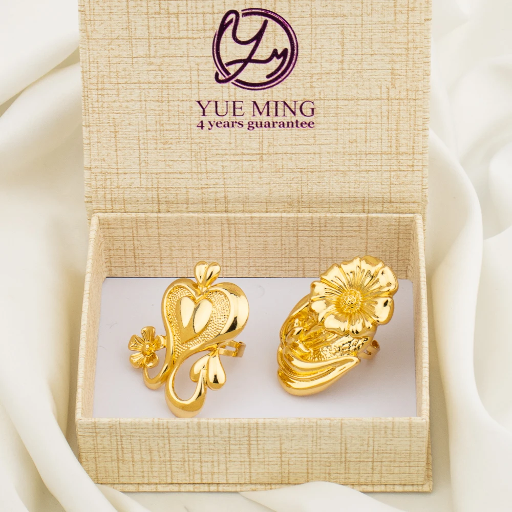 Luxury 18K Gold Plated Party Women Rings Adjustable Flower Copper Rings Exquisite Wedding 2023 New In Ring Jewelry Accessories