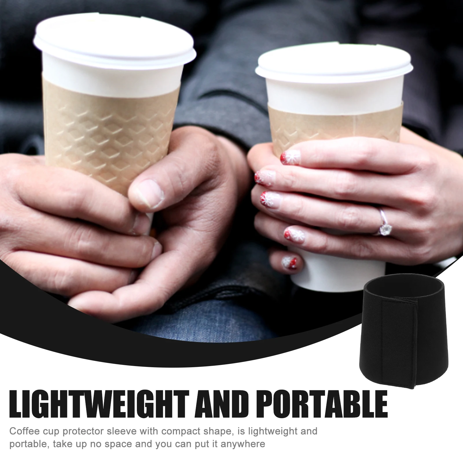 

2pcs Reusable Coffee Cup Sleeves Neoprene Insulated Drink Sleeve Iced Hot Bottle Covers Compact Lightweight Portable Protector