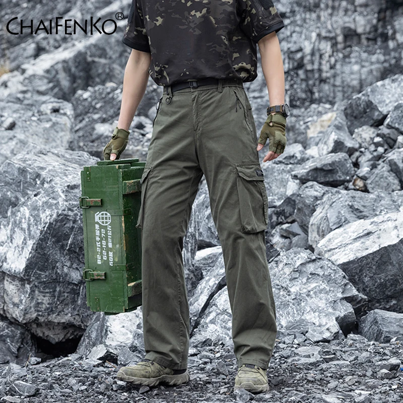 

Новые модные мужские брюки-карго для бега, весенне-осенние, для походов, с множеством карманов, для тренировок, спортивные, уличные, однотонные, повседневные мужские брюки