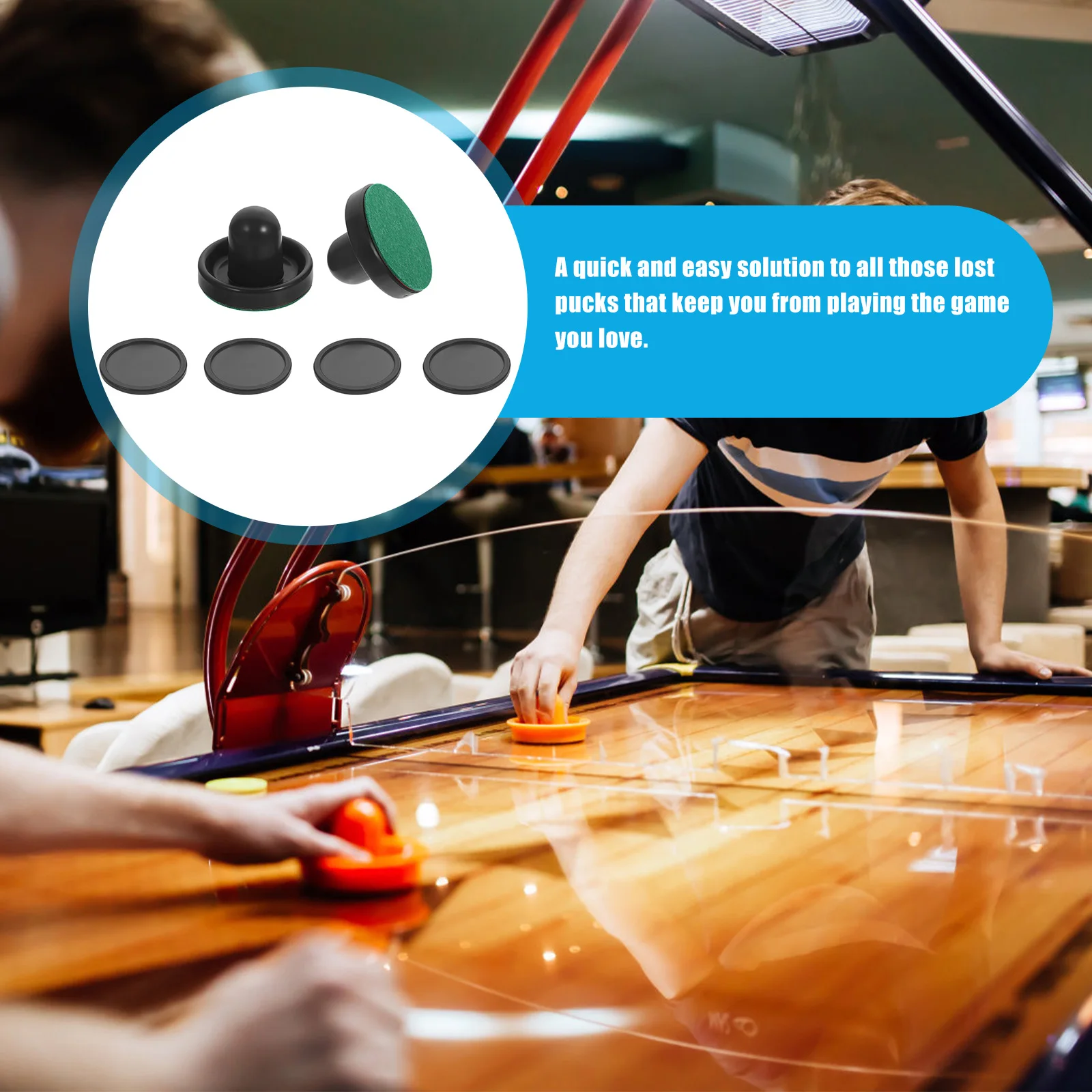 

1 set Eco-friendly Plastic Air Hockey Accessories Mini Pucks Sliders Ergonomical Design Comfortable Feel Replacement Solution