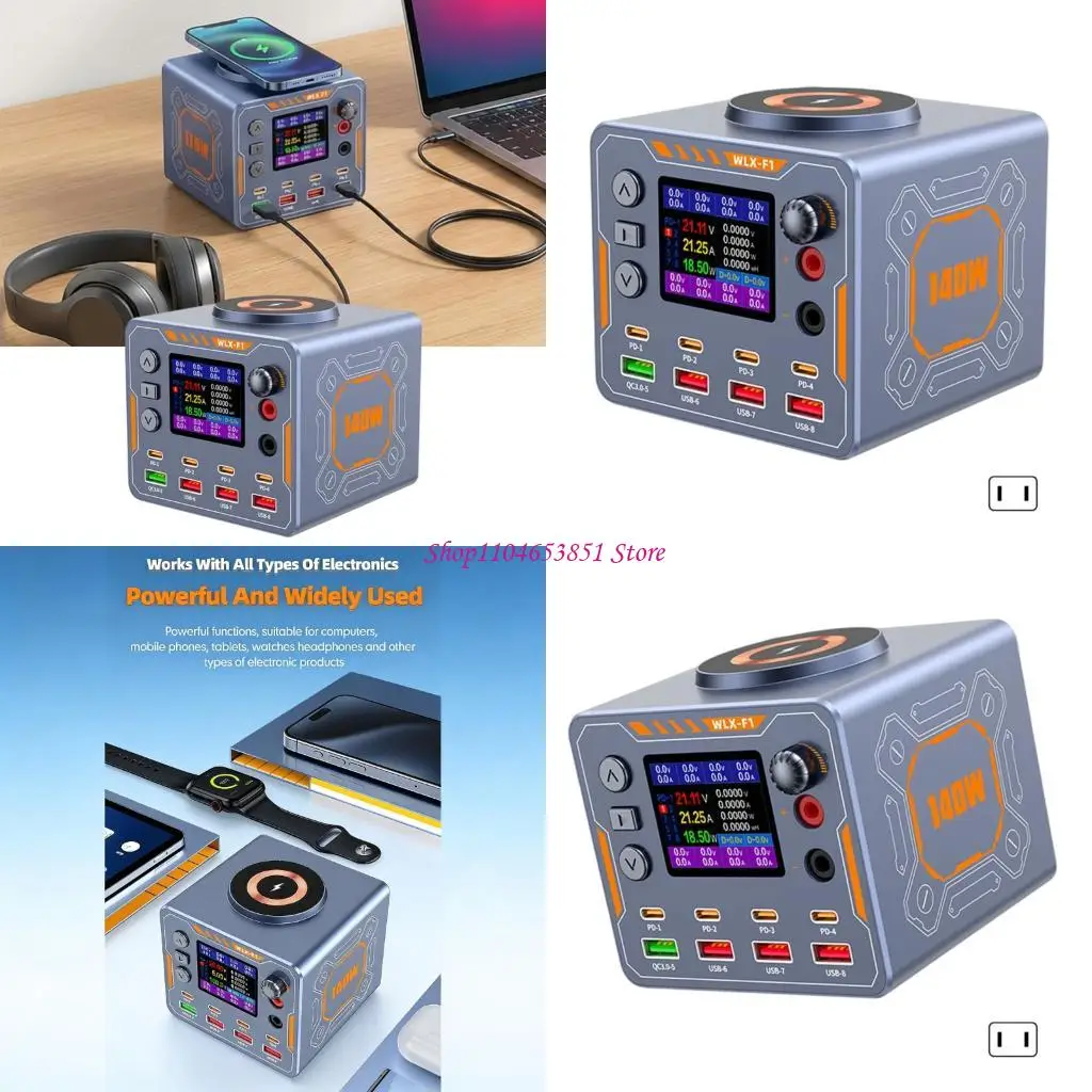 Rapid Charging Adapter with Wireless Zone and Electricity Display for Mobiles