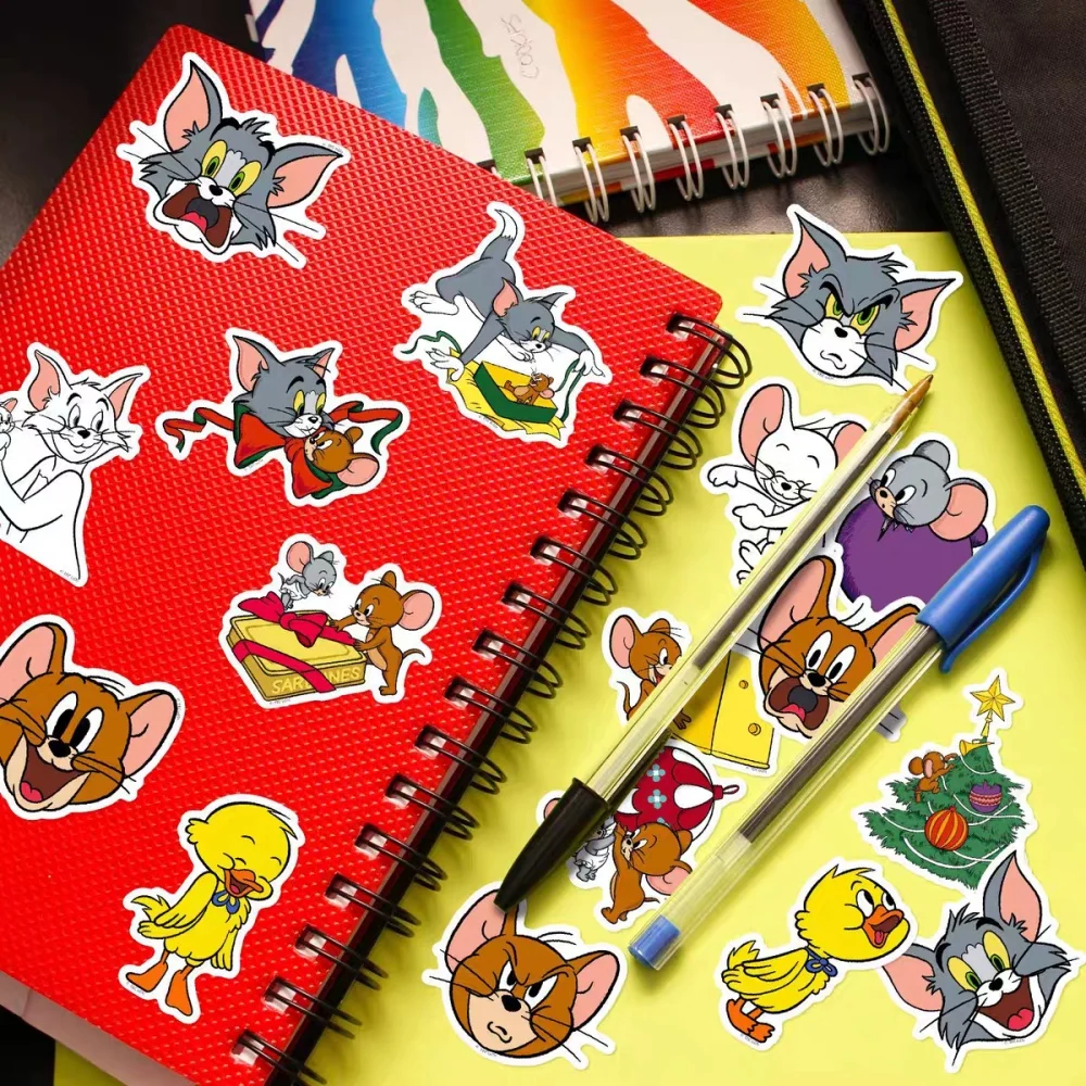 50 個本物のトムとジェリーステッカー漫画スクラップブックステッカー水ボトルギター文具装飾デカール女の子のおもちゃギフト