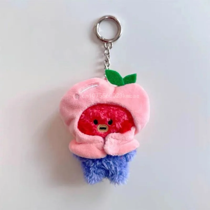 Bt21 Pluszowy brelok do kluczy 9 cm Nowa owocowa opaska na głowę Seria Cartoon Mini Kawaii Doll Bag Pendant Dekoracja domu Zabawka urodzinowa Prezent