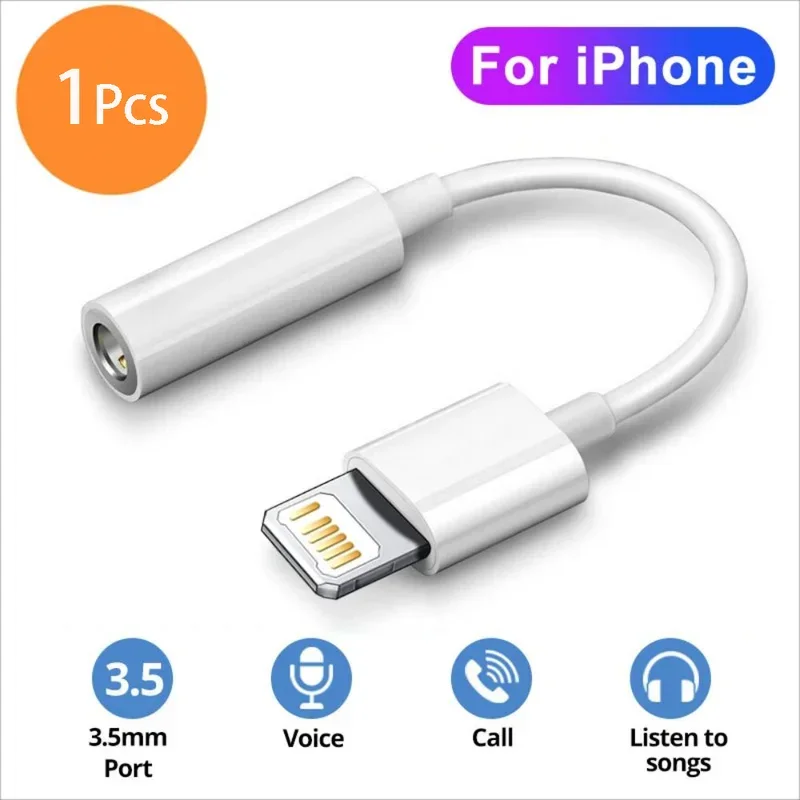 for IOS Adapter to 3.5mm Jack AUX Cable For iPhone 14 13 12 11Pro Max Male to Female Adapter Headphone Converter Audio Splitter