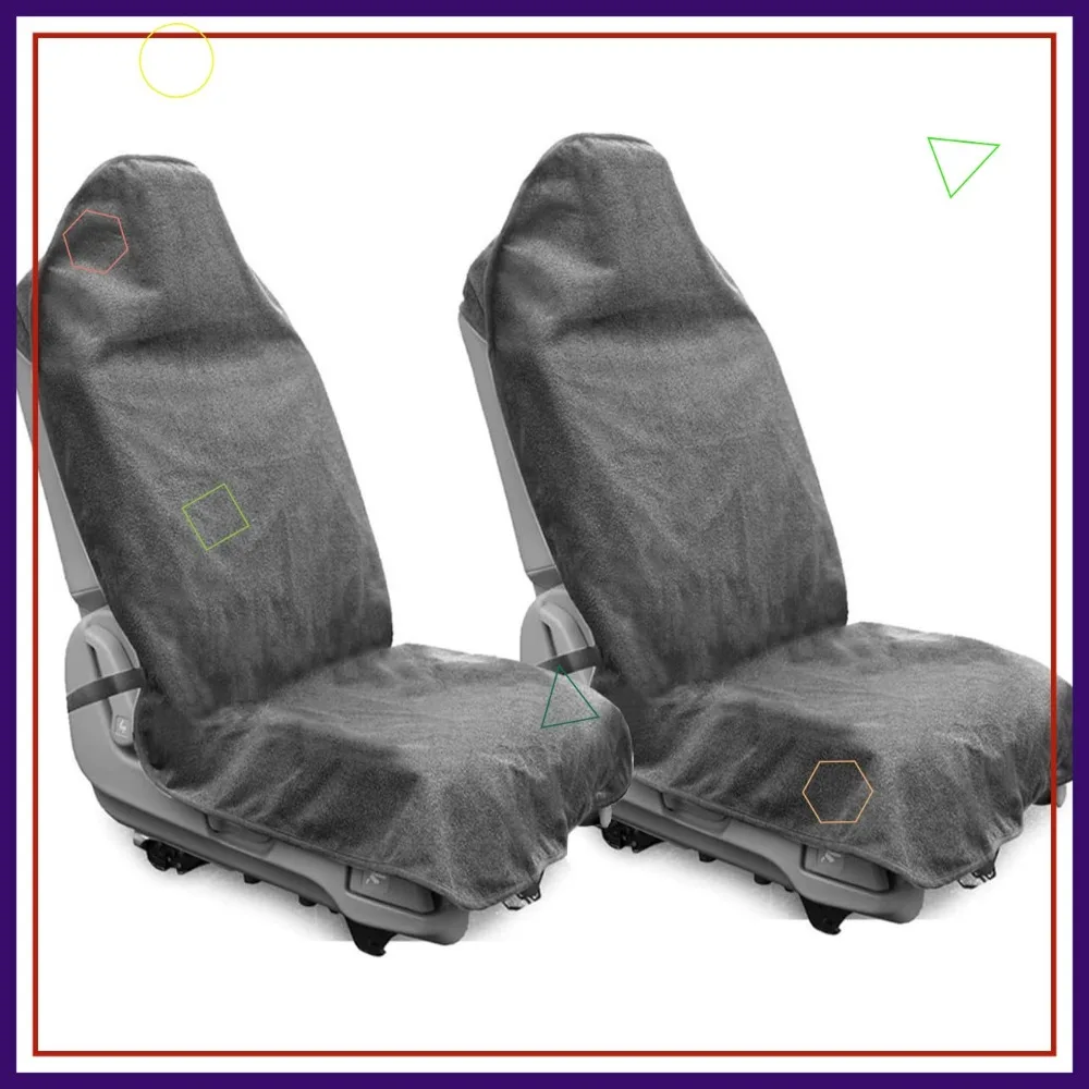 

Waterproof Car Seat Cover for Gym Workout, Running, Swimming - Universal Fit Non-Slip Protector (2pcs Grey)