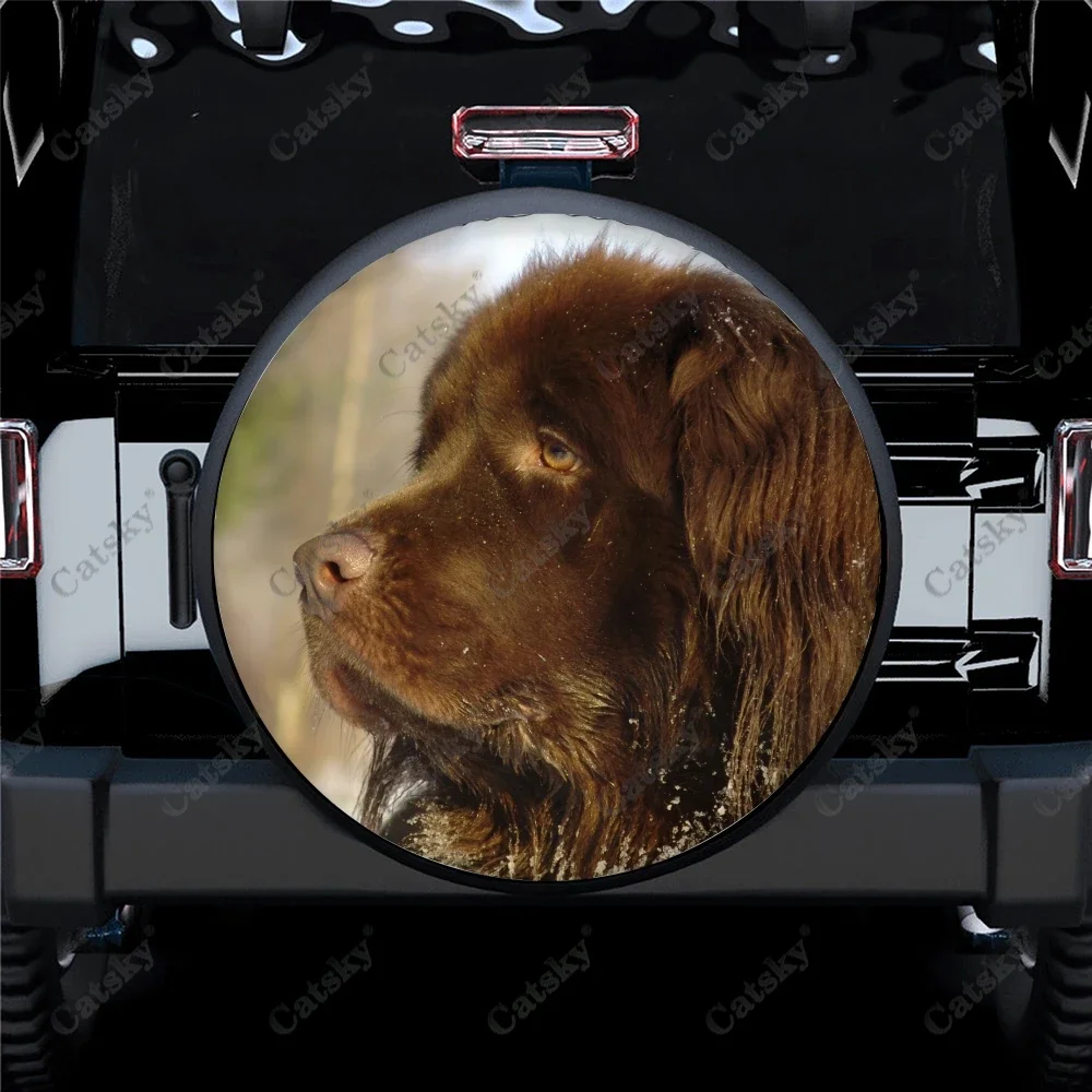 Newfoundland dog Car Tire Cover Protection Dustproof Customized Universal Camper Off-Road Vehicle auto Personalized Tire Cover