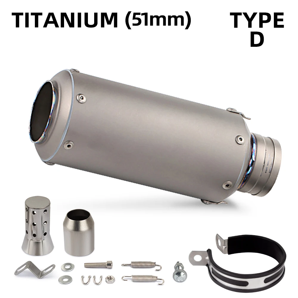 Titanium Alloy Carbon Fiber Racing Motorcycle Exhaust Modify Project Muffler Universal 51MM 60MM For R25 Monster Panigale V2 V4