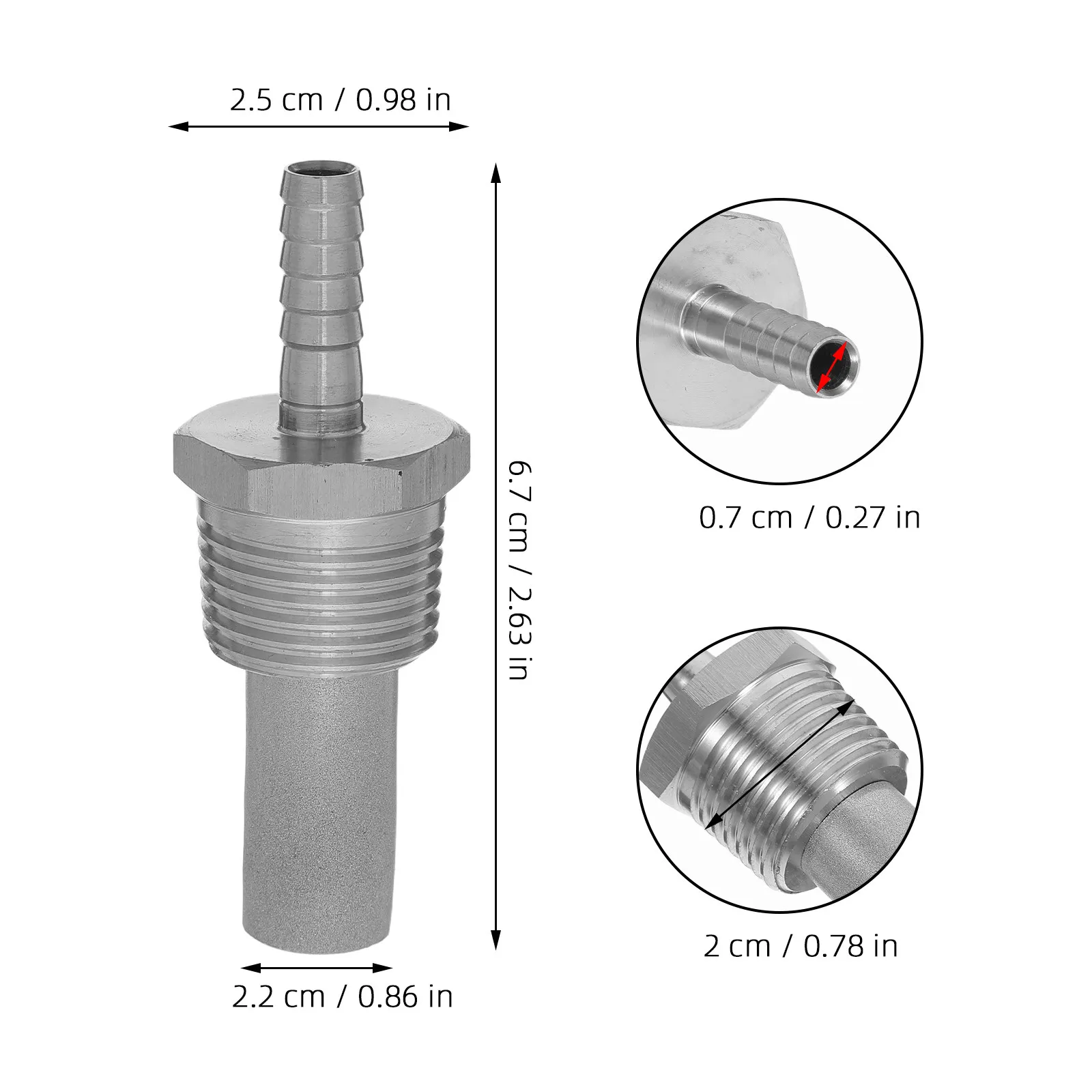Stainless Steel Aeration Stone 0.5-2Um Micron Uniform Diffusion Bubble Diffuser for Home Brewing Fermentation Beer Oxygen Stone