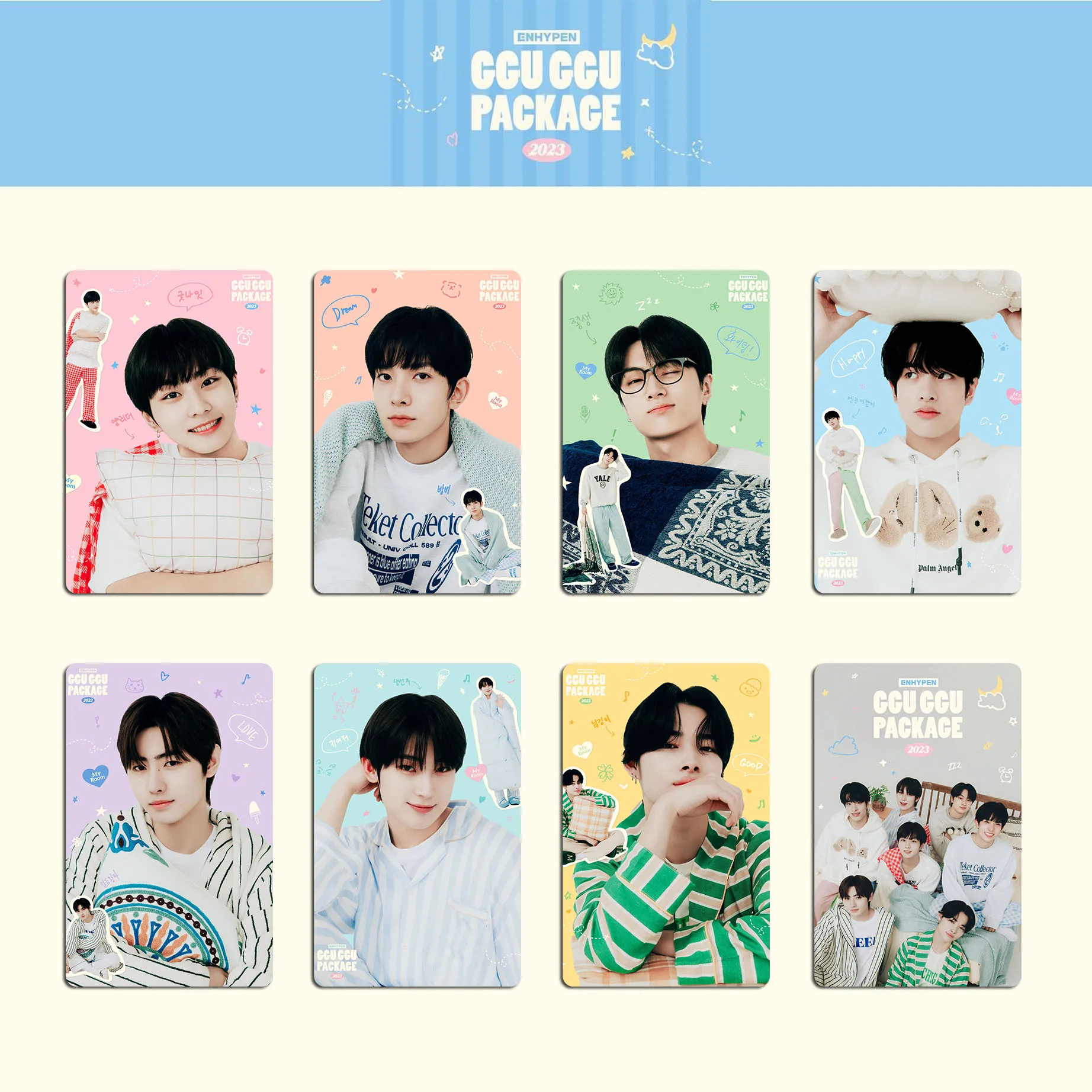 Kpop EN 2023 GGU GGU Package Preview Cuts Postcard Peripheral Small Card