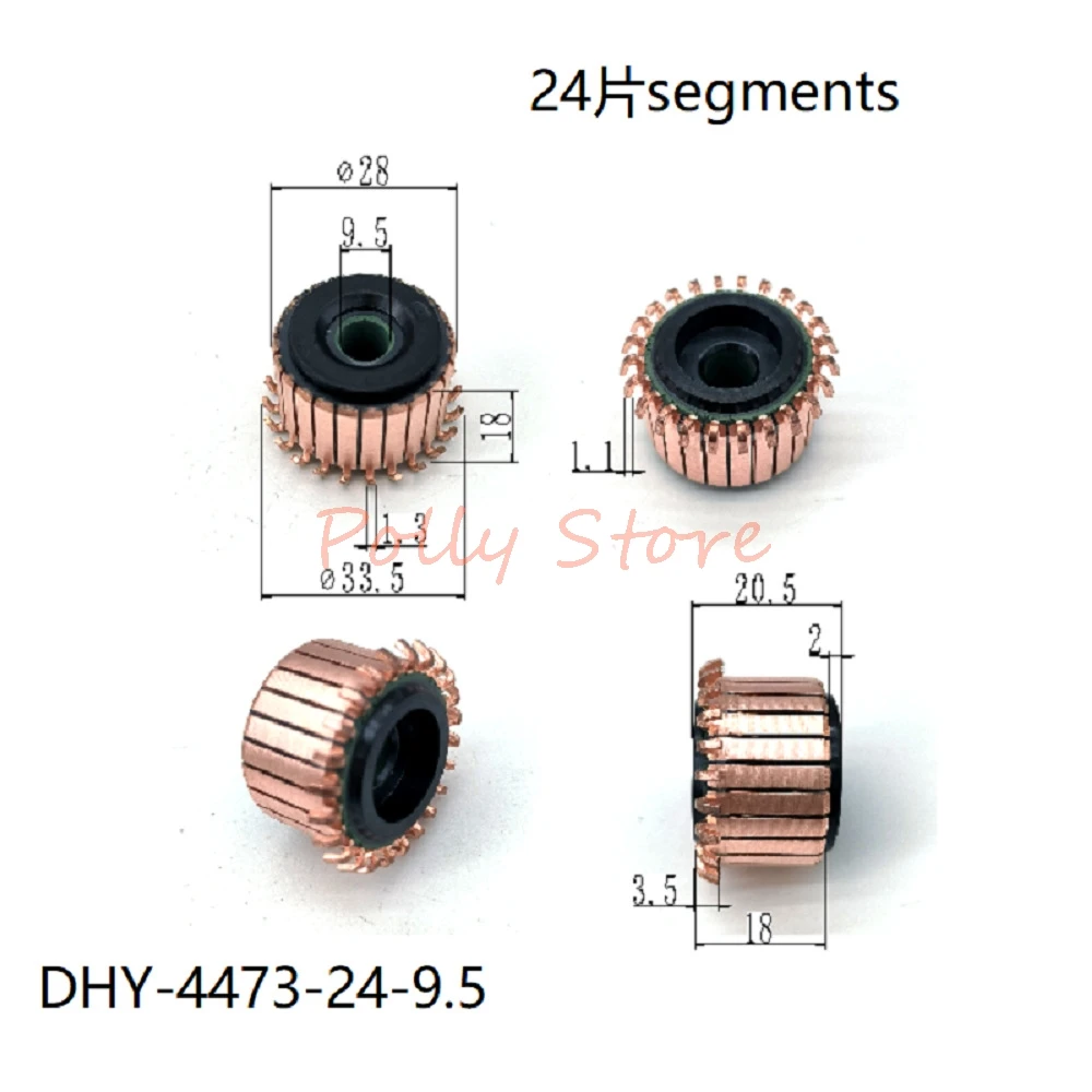 5 uds DHY-4473-24-9/9,5 28*9/9,5*18(20,5)*24P barras de cobre alternador conmutador de Motor eléctrico
