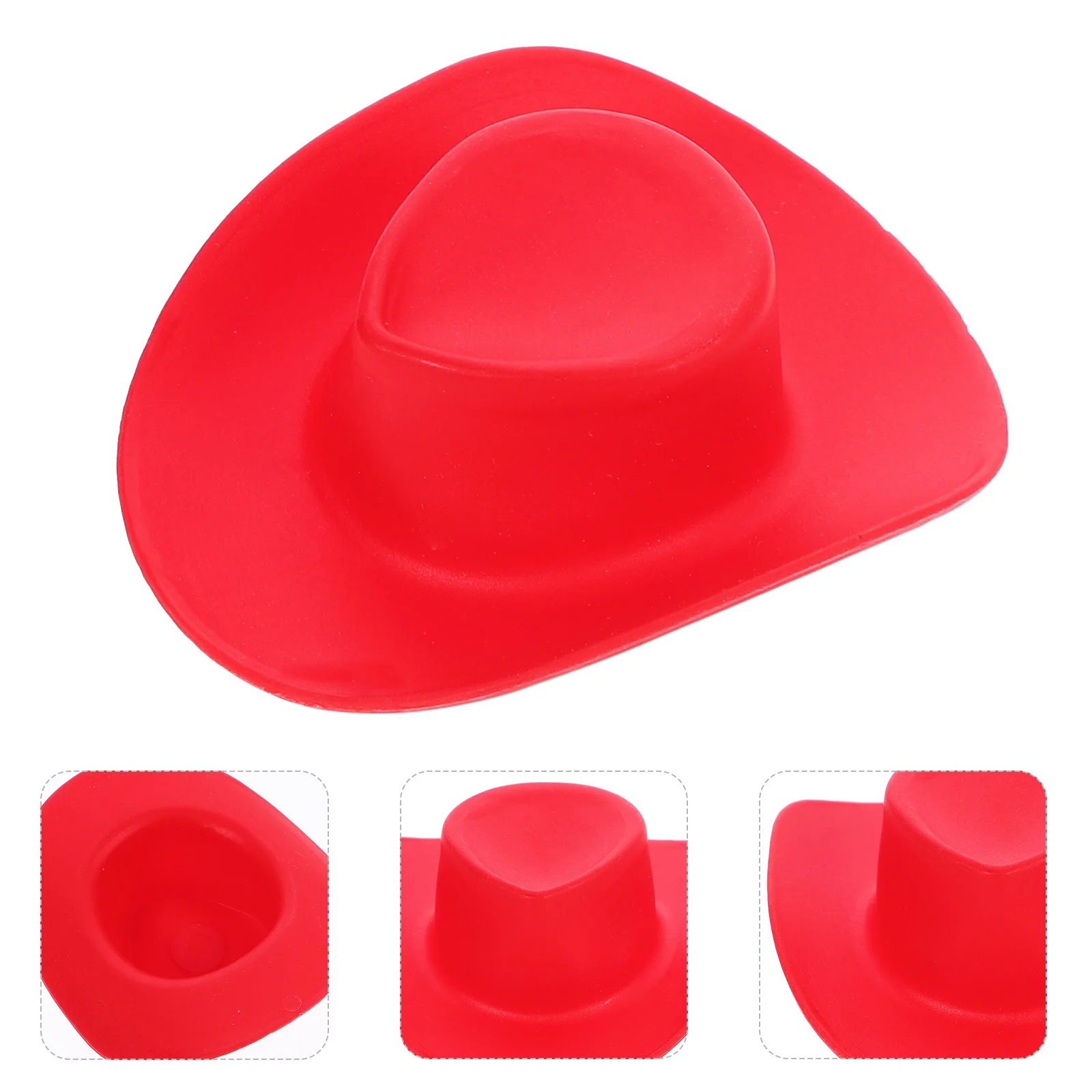 10 Pcs Toy Hat Cowboy Hats Plastic Mini Miniature Baby Tiny Small Red Decorative Crafts