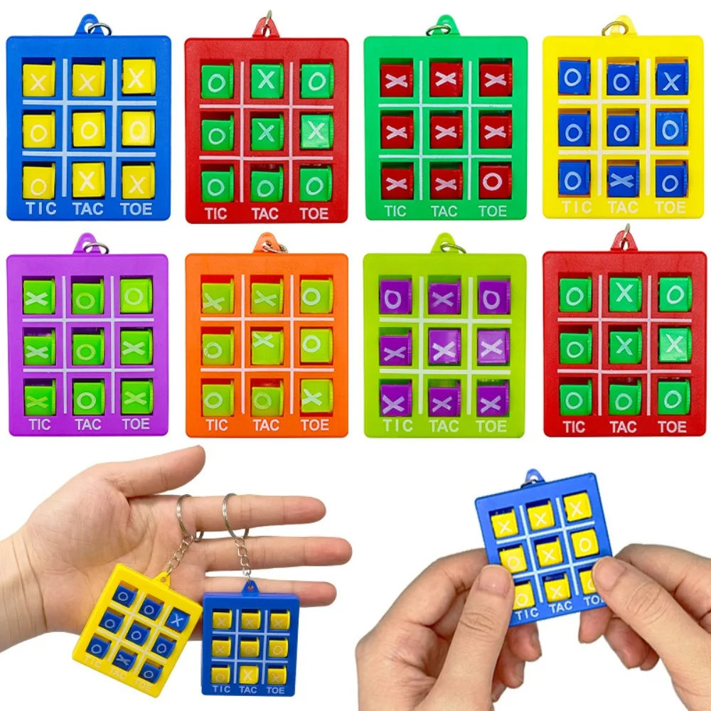 5/10 sztuk Puzzle Tic-Tac-Toe XO trzyczęściowy brelok na klucze dla dzieci urodziny wesele prezent dla gościa przedszkole nagroda prezent na nowy rok