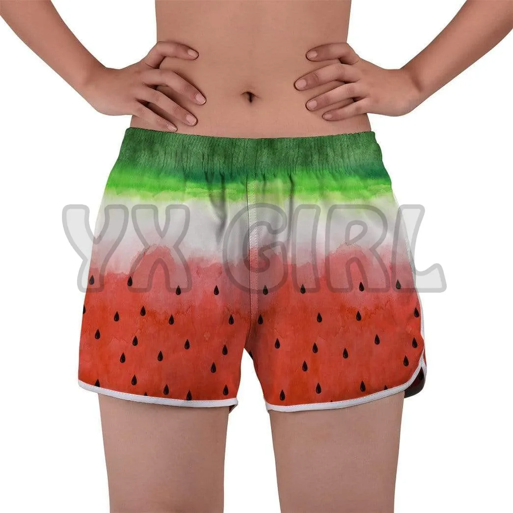 Pantaloncini stampati All Over 3D personalizzati con anguria pantaloncini da spiaggia ad asciugatura rapida costume da bagno estivo da spiaggia