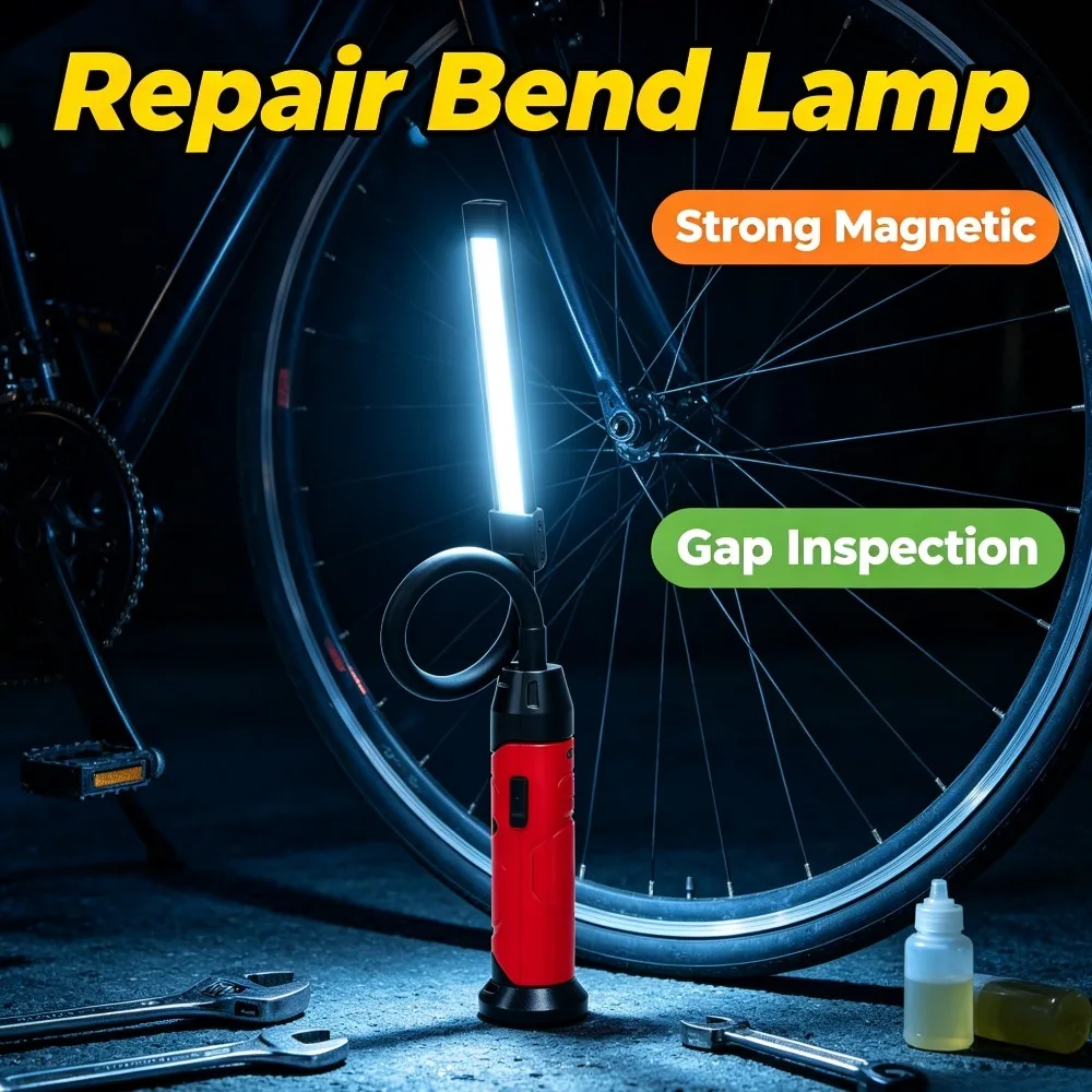 Bendable Flexible Gooseneck Inspection Flashlight Magnetic Maintenance Lighting Tool for Auto Repair Machine Workshop