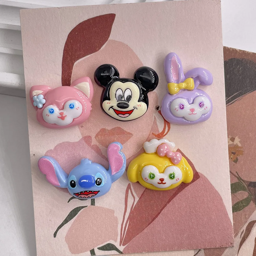 

5pcs Classic cartoon doll head cartoon resin jewelry accessories DIY mobile phone case cream glue handmade hairpin flatback