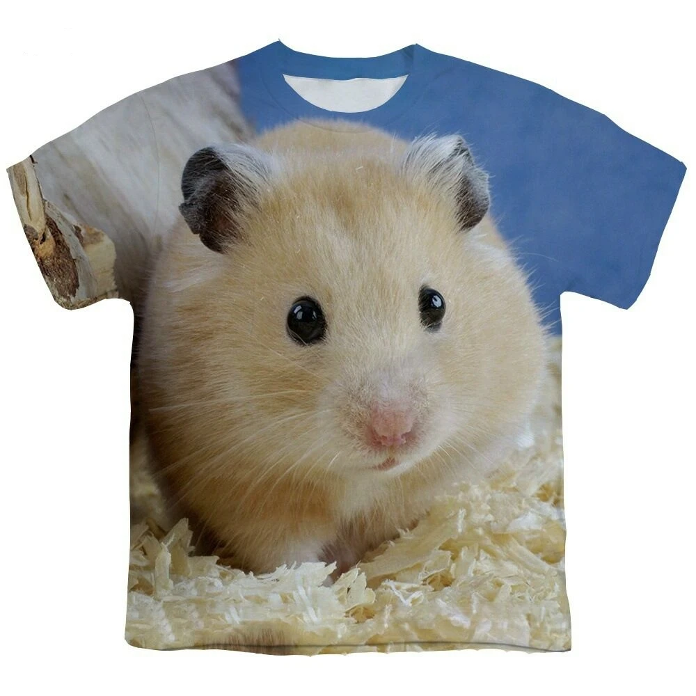 New Hamster Guinea Pig 3d Printing Men's T-shirt Girls Casual Short-sleeved Oversized Hip-hop Sports And Fitness Breathable Top