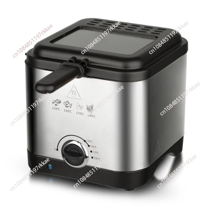 Electric Deep Fryer 2L 1000W Small Oil Fryer with Basket for Home Use Frying French Fries Chicken Wings & Donuts