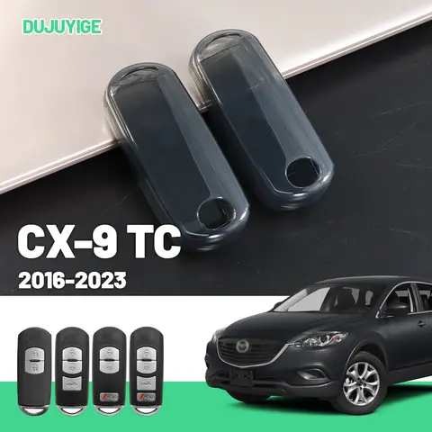 Clear TPU Car Key Case For Mazda CX-9 CX9 TC 2016-2023 Key Fob Cover Protector Shell Auto Accessories 2017 2018 2019 2020 2021