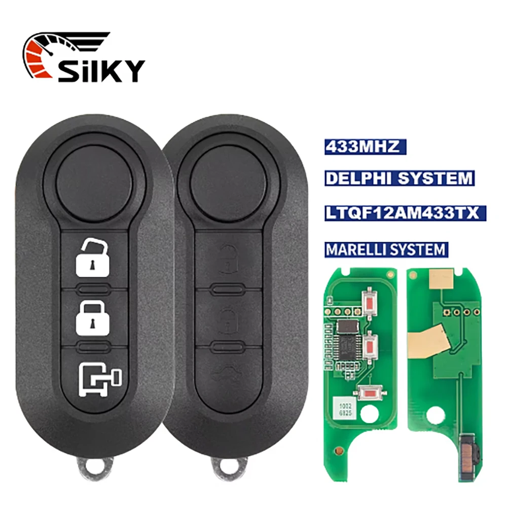 SilKY Car Remote Control Key PCF7946AT 433MHz For Fiat 500L MPV Ducato Citroen Jumper Peugeot Boxer RX2TRF198 Marelli BSI